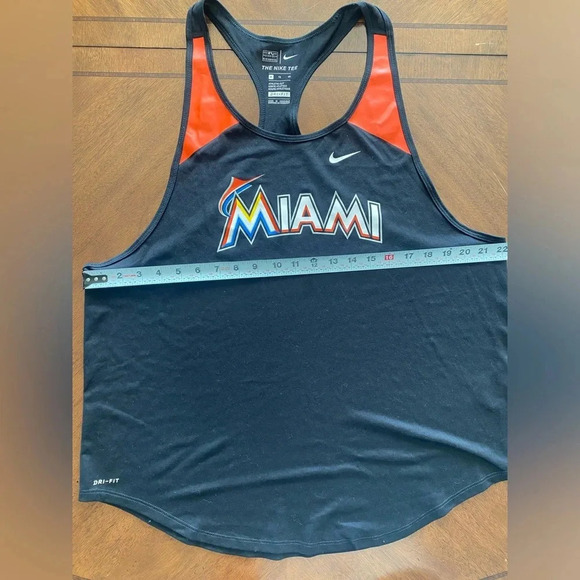 Nike Women’s Baseball Marlin’s Dri-Fit Black Racerback Tank Shirt Women’s XL EUC - Picture 4 of 7